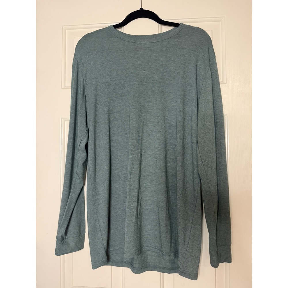 32 Degrees Heat Mens Long Sleeve Base Layer Crew Neck Shirt Green Heather Large